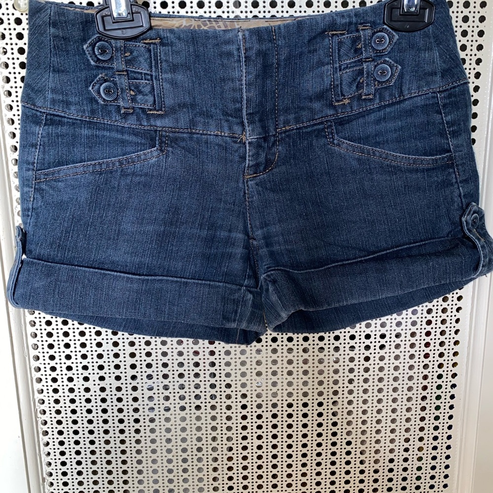 Boom Boom Jeans Blue Jean Shorts with Decorative Stitching